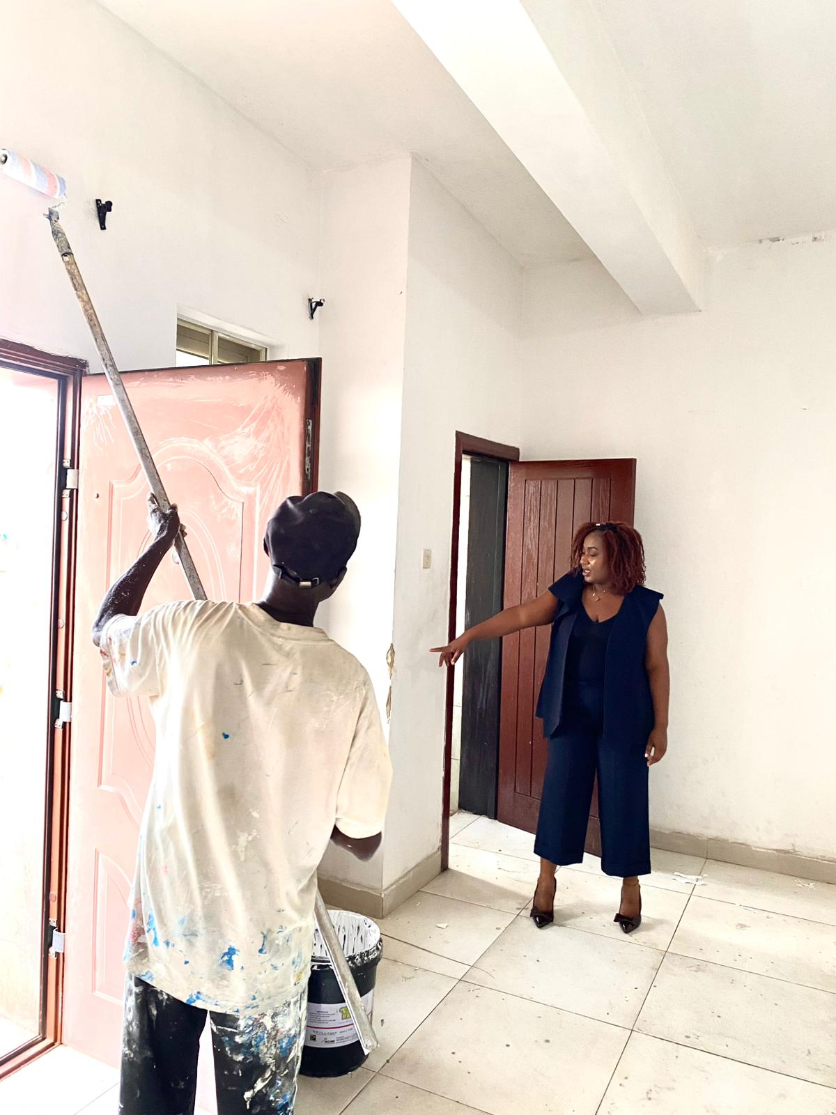 Property owner reviewing apartment plans